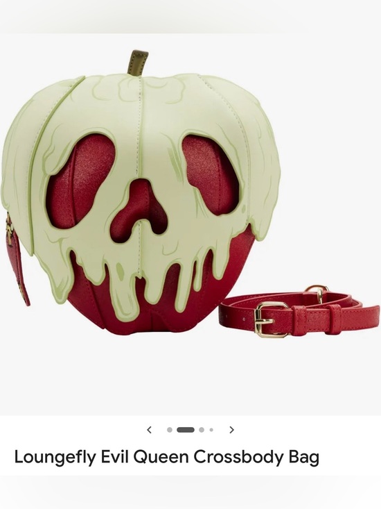 Loungefly Handbags - Loungefly Evil Queen Poison Apple Crossbody - Red & Pale Green Glow